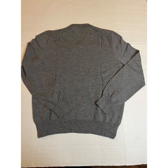 Jack Spade Mens 100% wool V-Neck Sweater XL Gray finely ribbed detail preppy - Picture 2 of 9